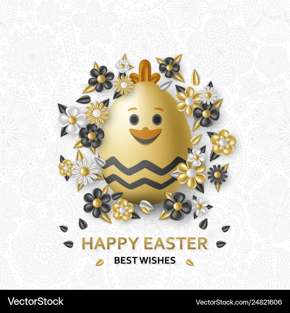 Easter cute eggs set with white bunny and chicken Easter cute eggs set with white bunny and chicken vector image