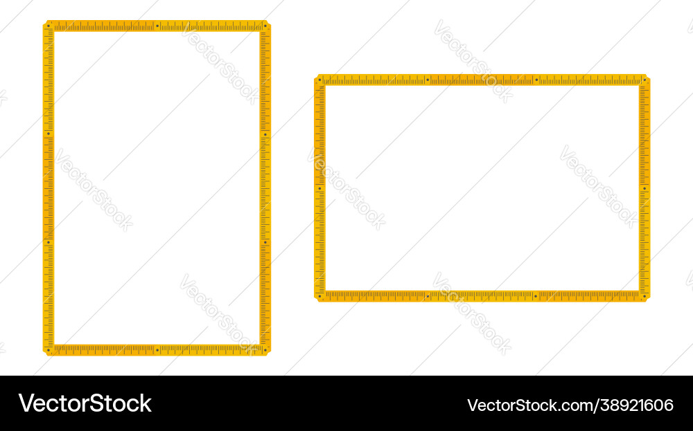 Folding rule vertical and horizontal frame Vector Image