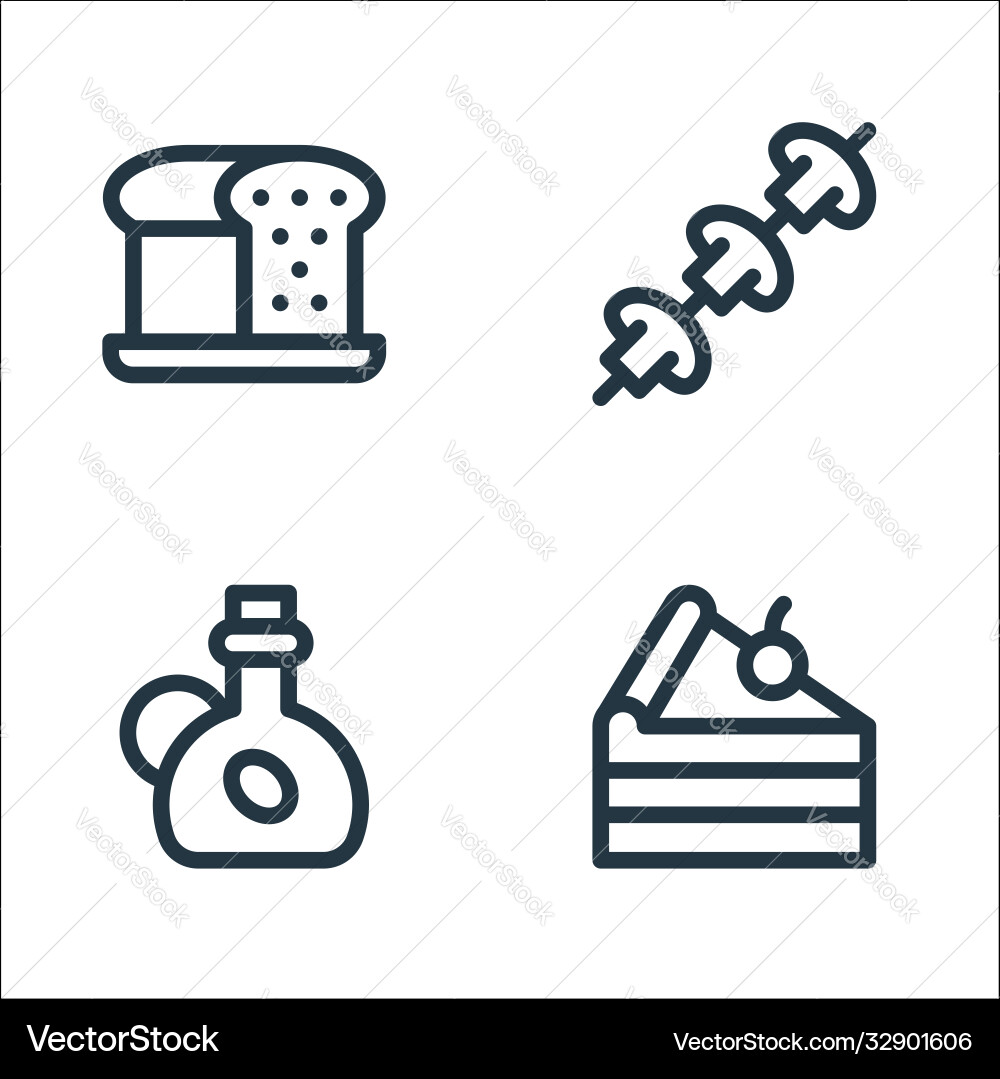 Gastronomy line icons linear set quality Gastronomy line icons linear set quality vector image