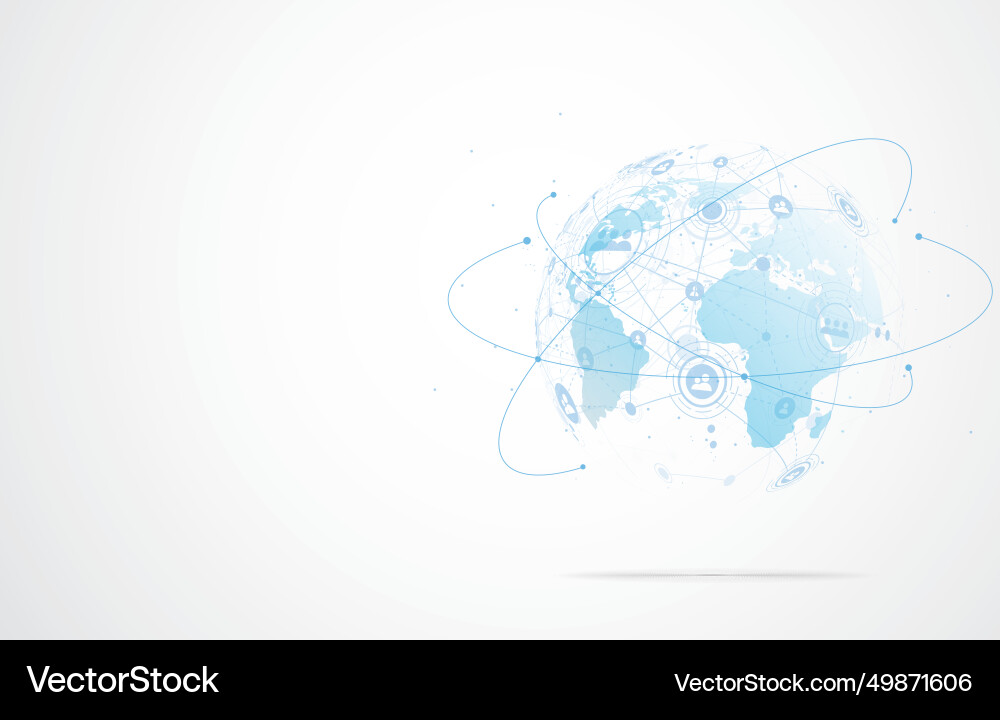 Global network connection world map point Global network connection world map point Vector Image