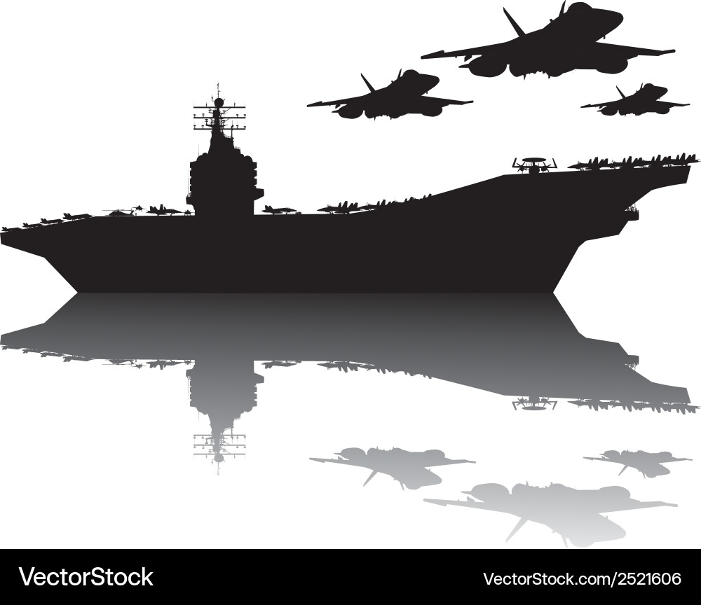 Navy Aircraft Silhouettes vector image