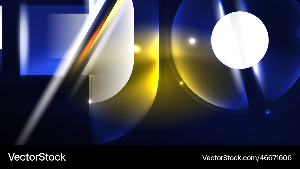 Neon round shapes lines and triangle elements hi Vector Image