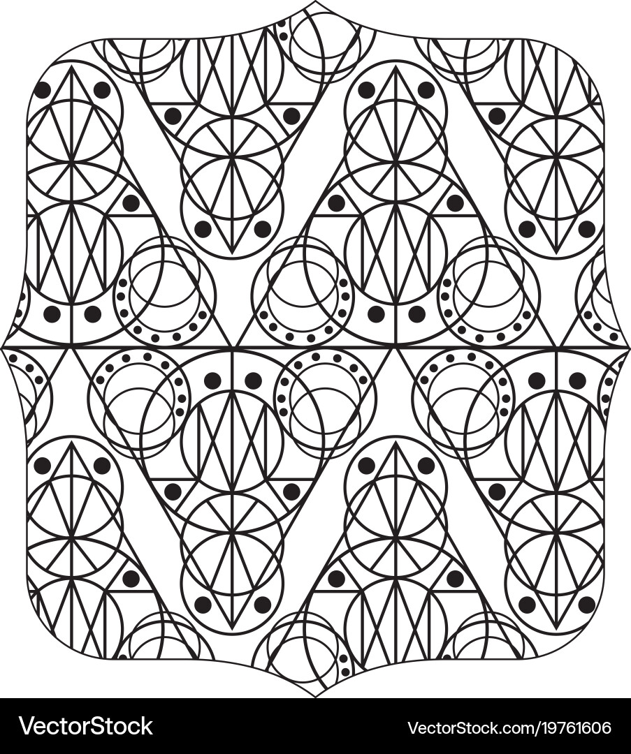 Quadrate with pattern shapes graphic background Vector Image