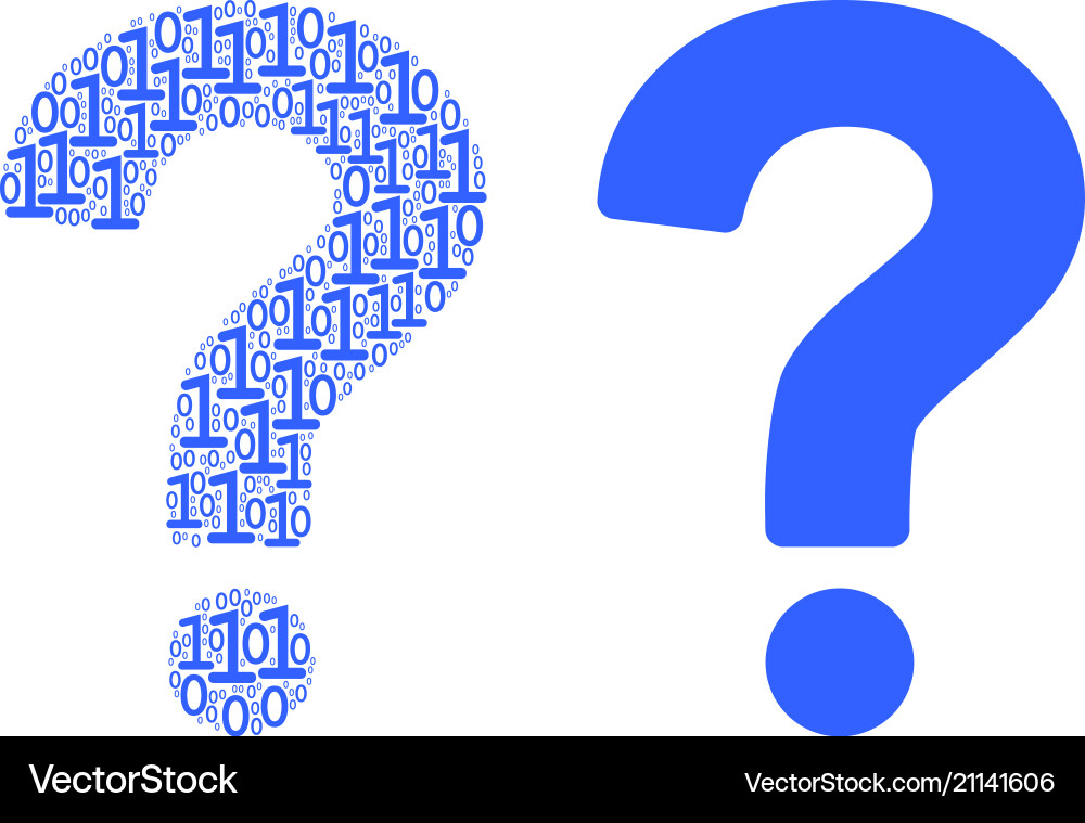 Question composition of binary digits Question composition of binary digits vector image