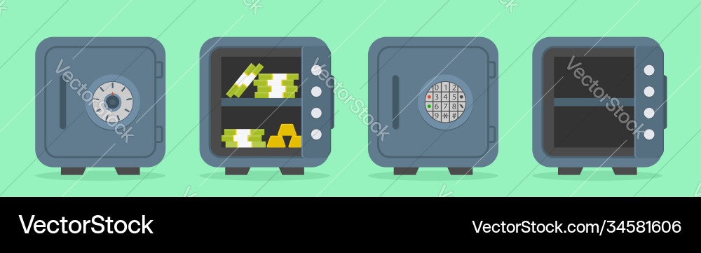 Secure Vault with Lock and Key vector image