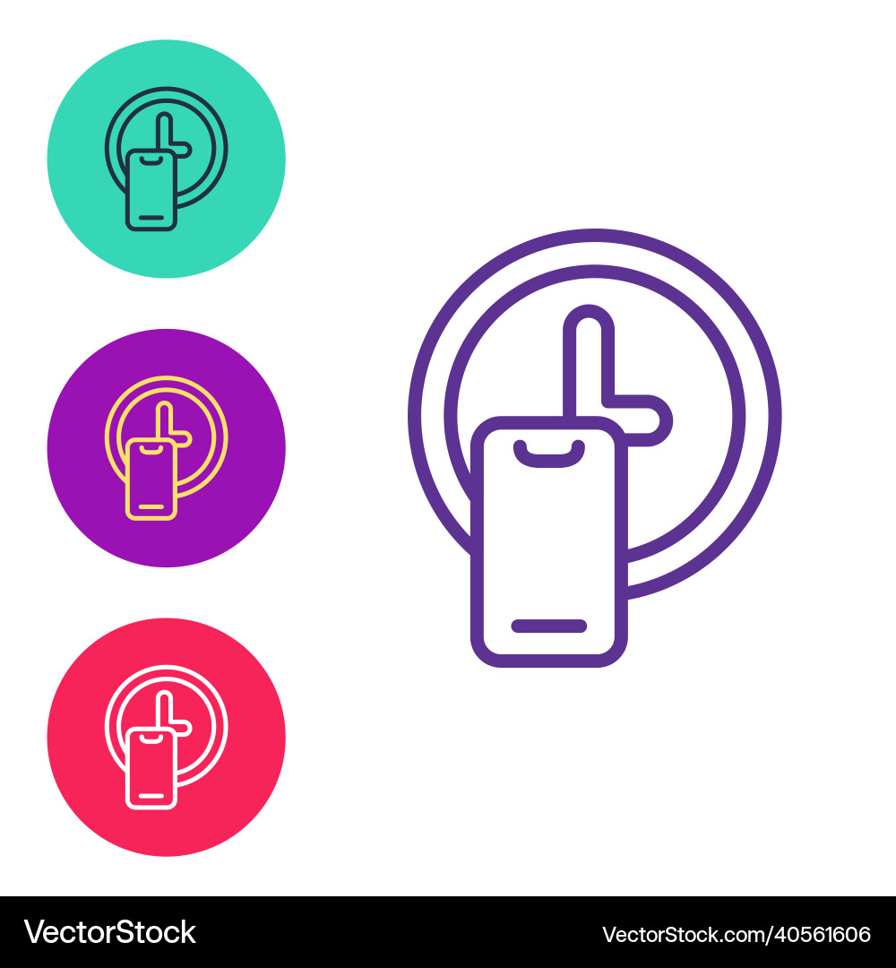 Set line round the clock delivery icon isolated Vector Image