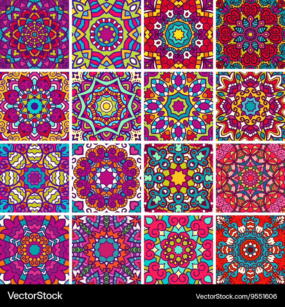 Set of ethnic patterns vector image