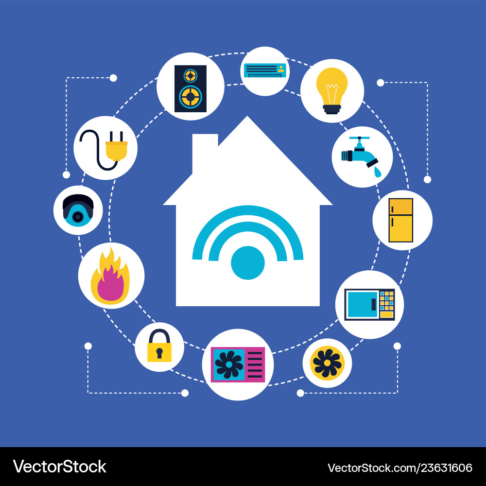 Smart home related Royalty Free Vector Image - VectorStock