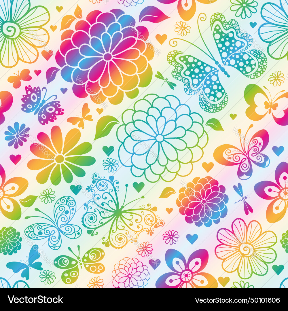Spring rainbow gradient pattern seamless Spring rainbow gradient pattern seamless Vector Image