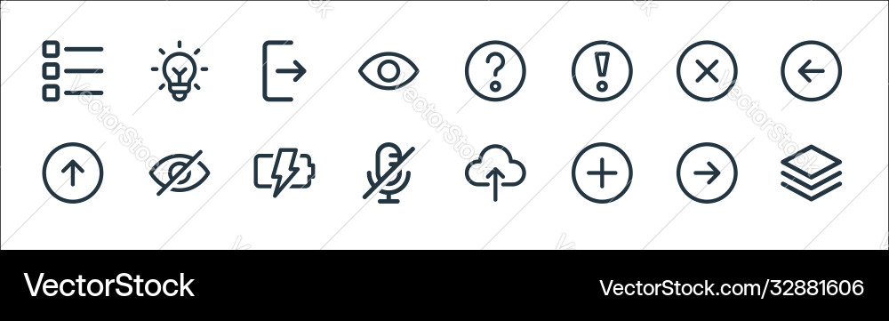 User interface line icons linear set quality User interface line icons linear set quality vector image