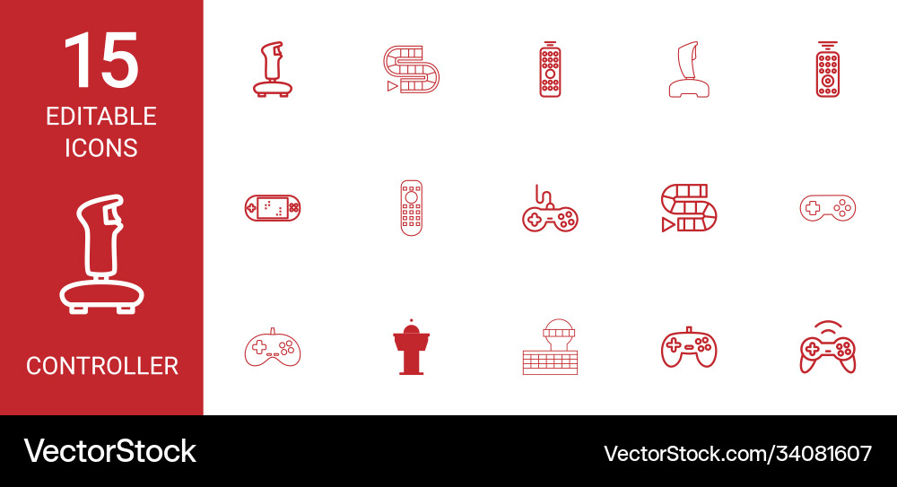 15 controller icons vector image