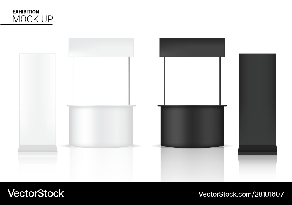 3d mock up realistic kiosk display pop booth Vector Image