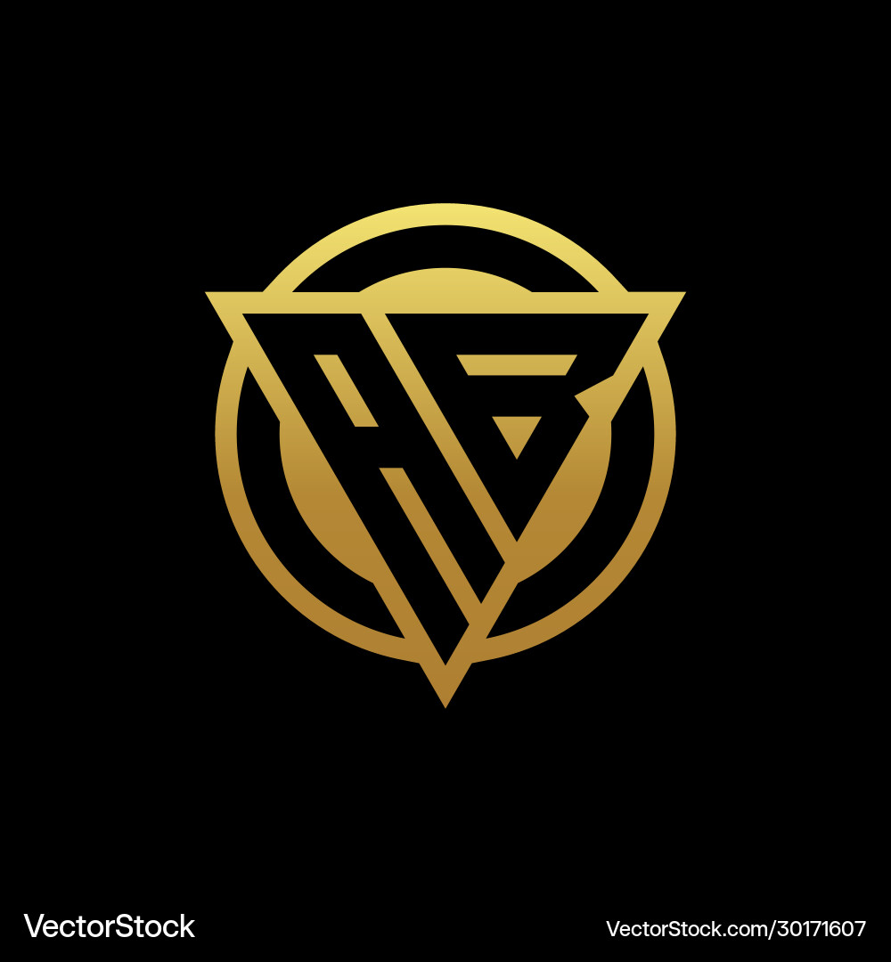 Ab logo monogram with triangle shape and circle Ab logo monogram with triangle shape and circle Vector Image