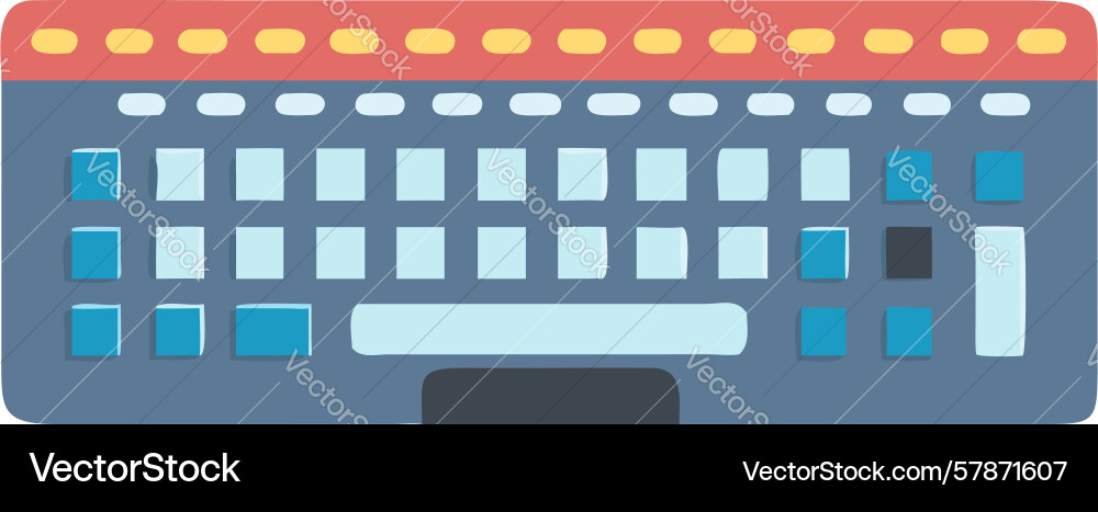 Abstract melting keyboard glitch effect design vector image