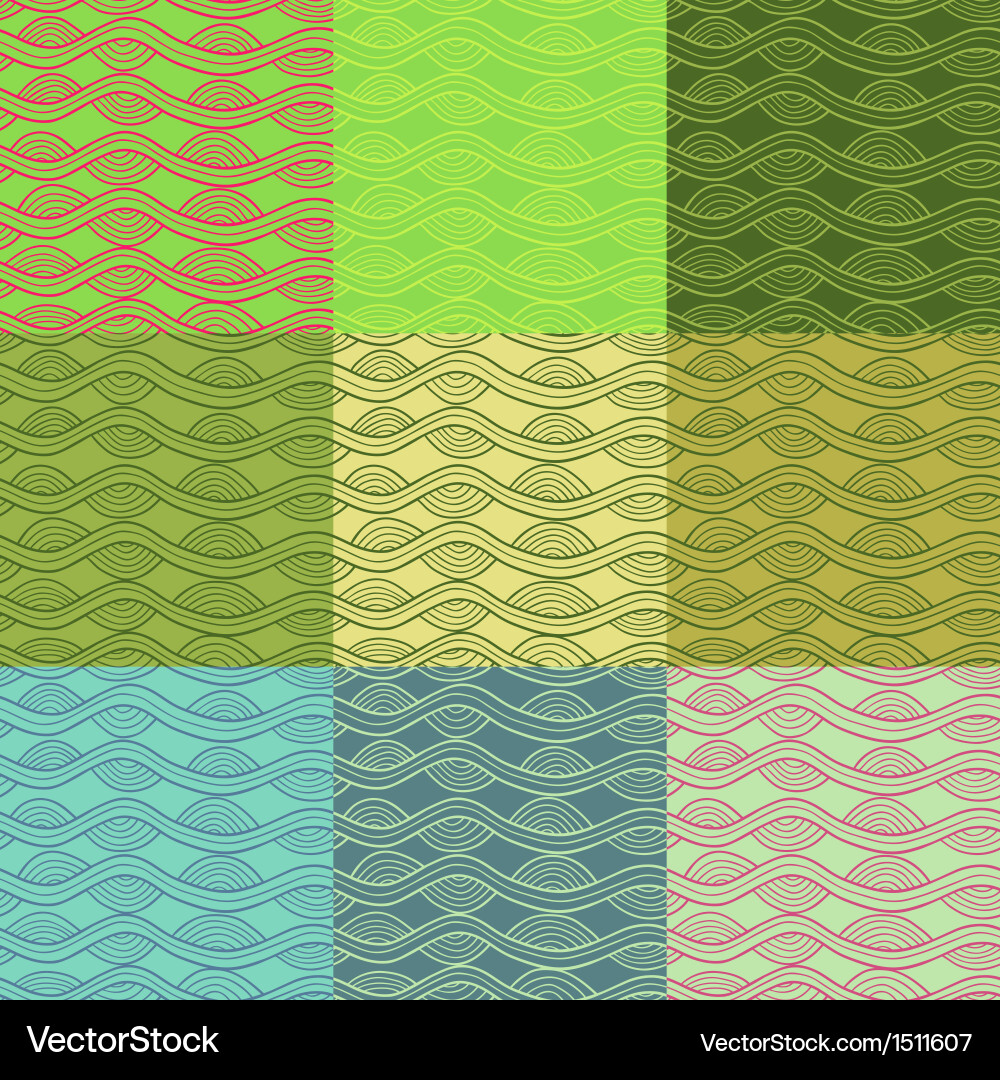 Abstract seamless pattern collection in retro Vector Image