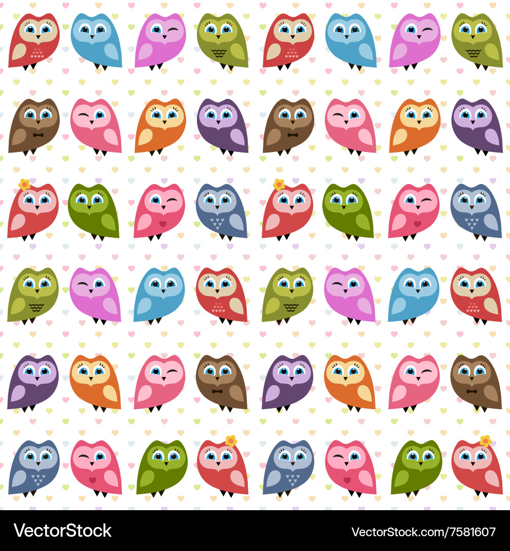 Background with owls and owlets vector image