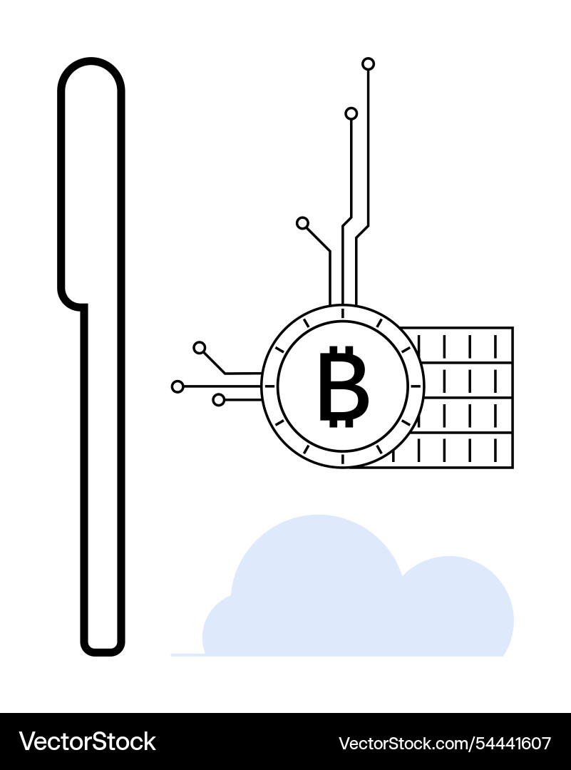 Bitcoin technology and cloud computing abstract Bitcoin technology and cloud computing abstract vector image