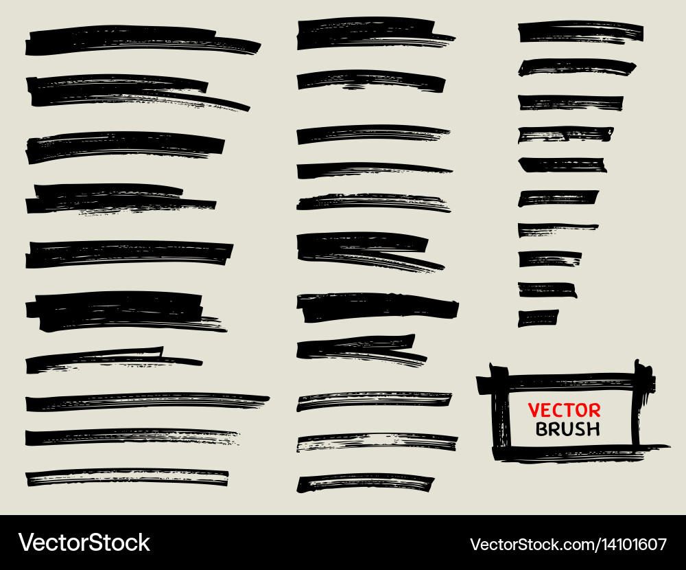 Black Marker Brush Strokes Royalty Free Vector Image