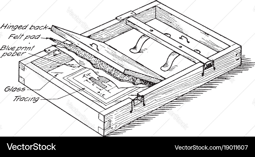 Blue print frame documenting an architecture vector image
