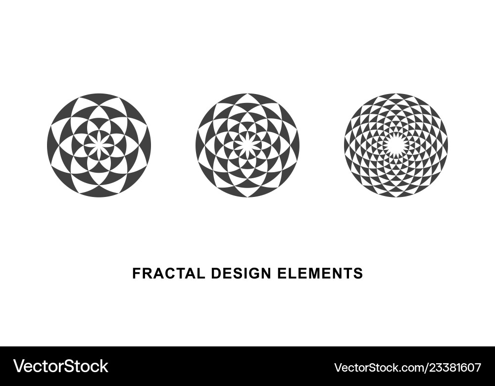 Circular fractal design elements Circular fractal design elements vector image