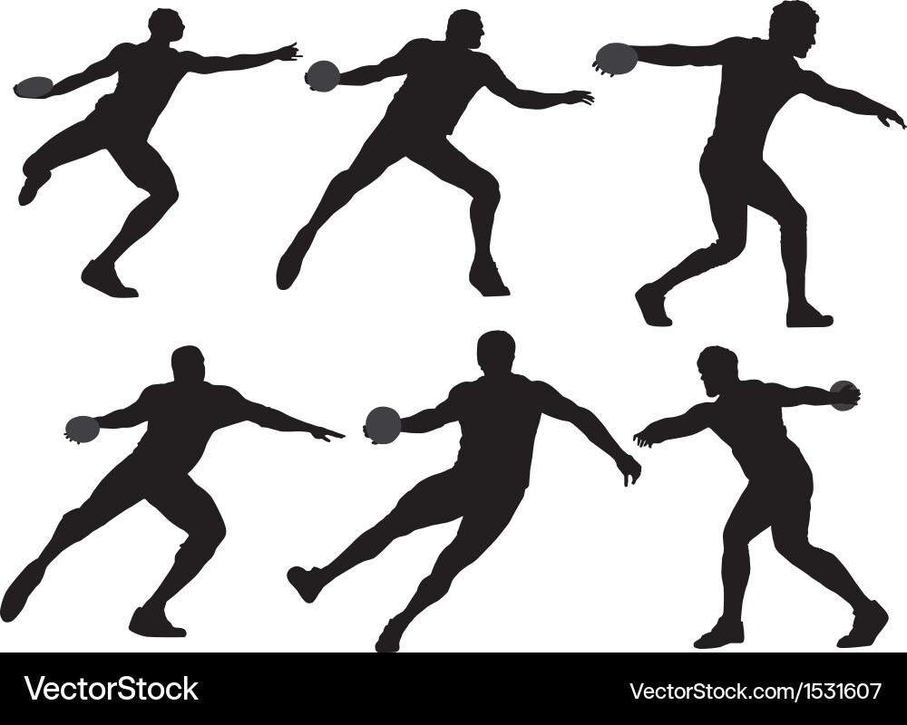 Discus Thrower Silhouette vector image