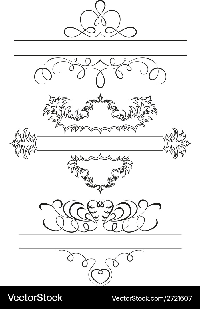 Elegant Calligraphic Elements Set Vector Image