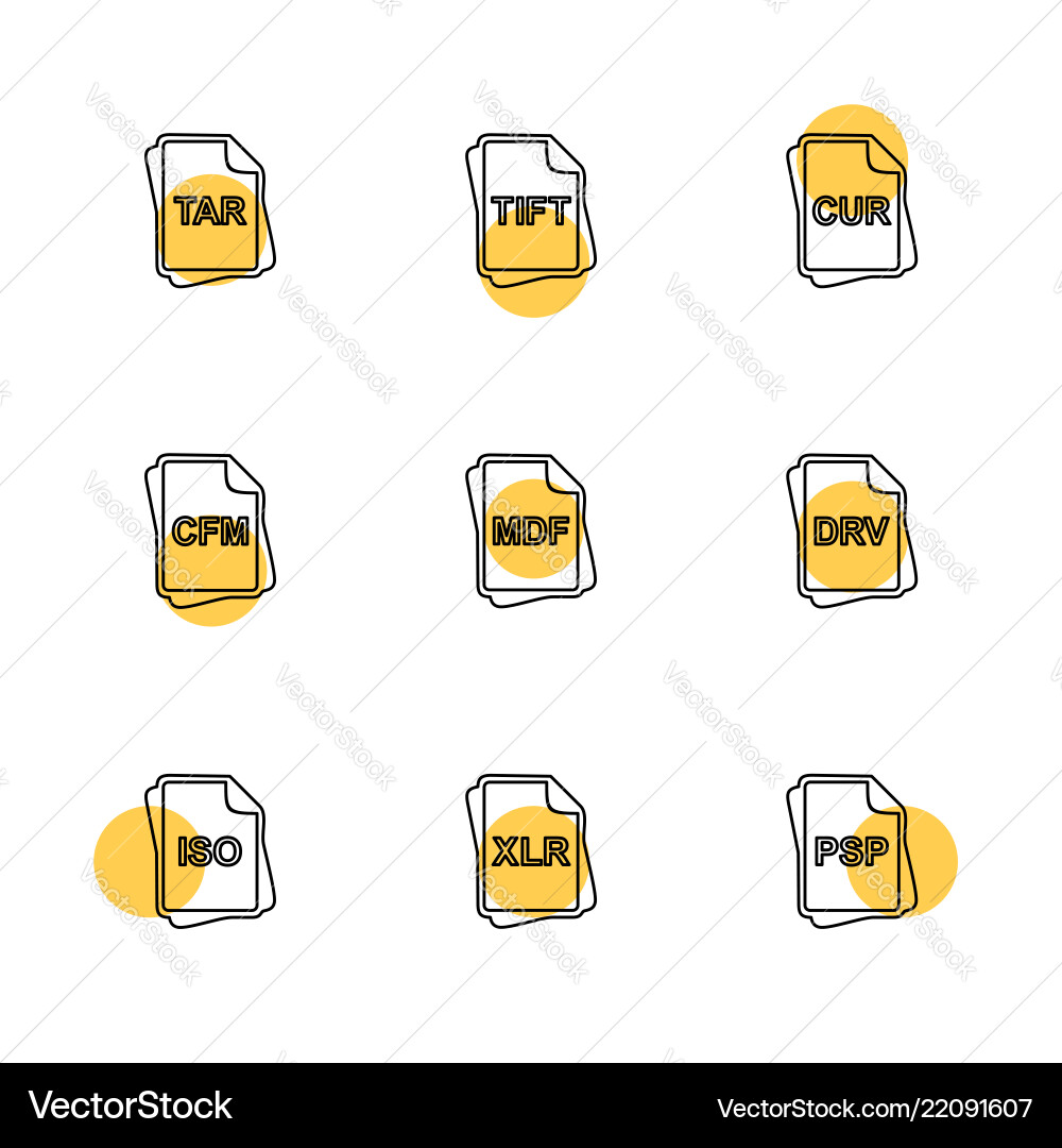 File type files documents eps icons set vector image
