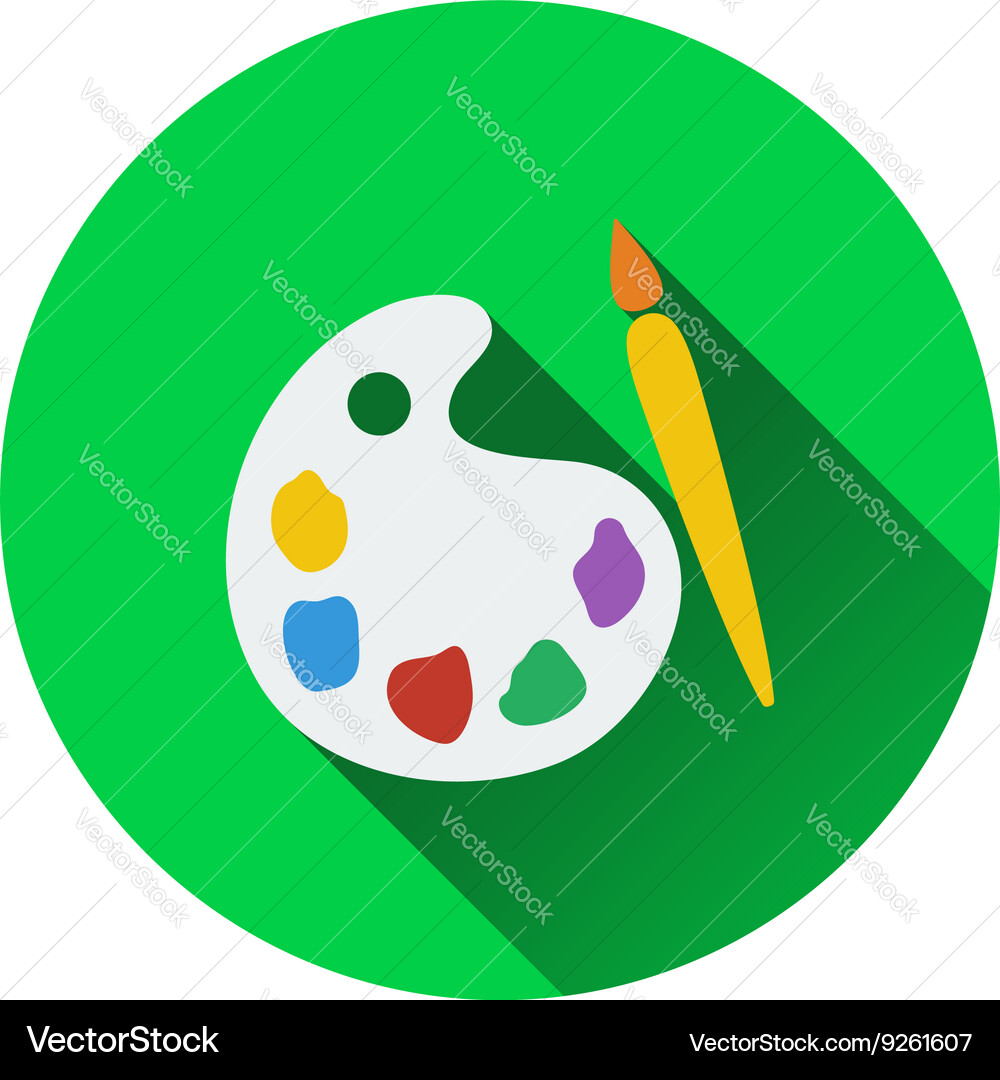 Flat design icon of school palette in ui colors vector image