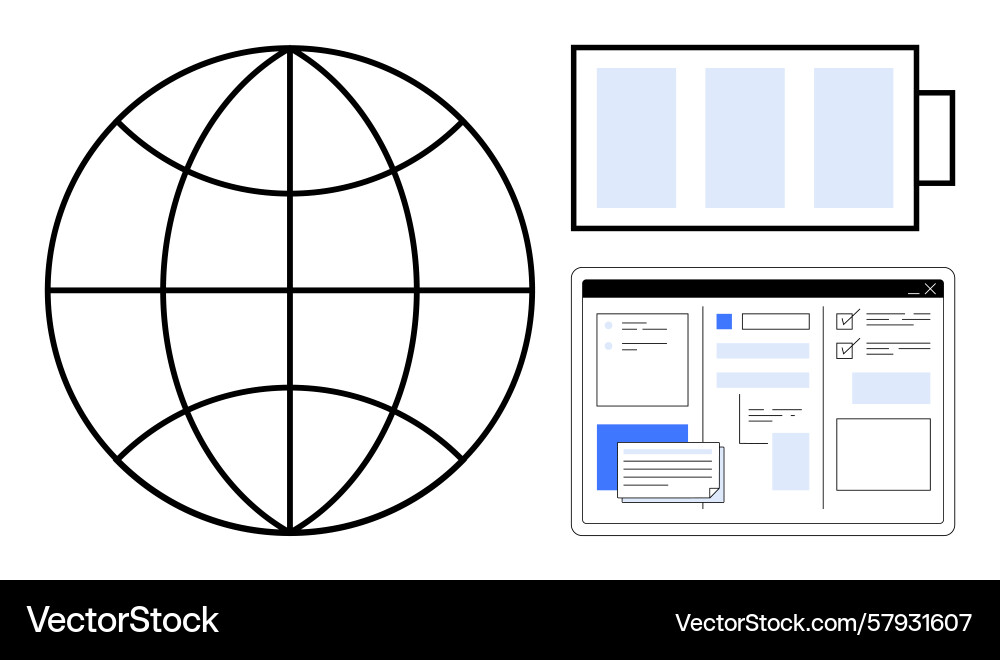 Global connectivity and digital interface with web Global connectivity and digital interface with web Vector Image