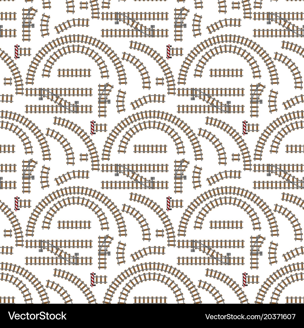 Gray Railway Rails Pattern vector image