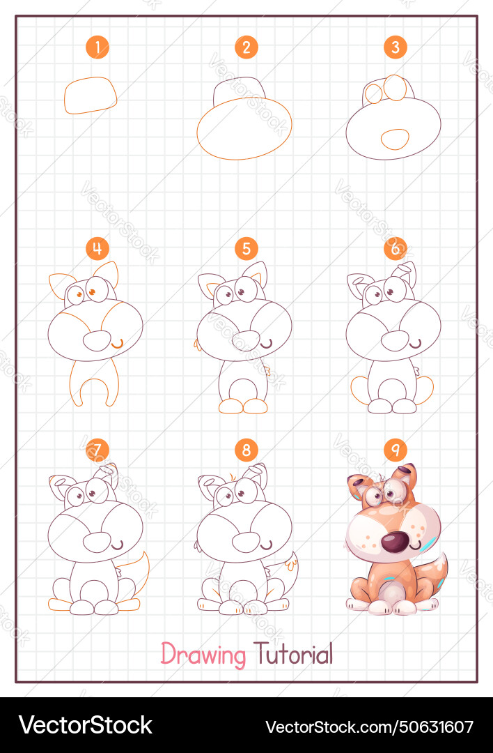 How to draw a fox step by drawing tutorial Vector Image