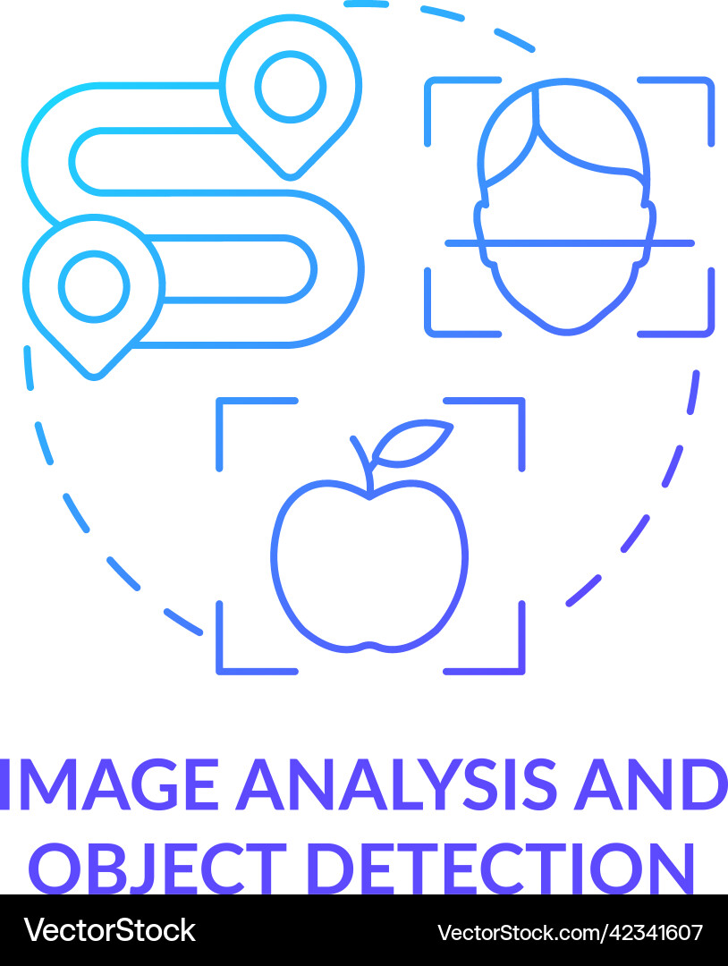 Image analysis and object detection blue gradient Image analysis and object detection blue gradient Vector Image