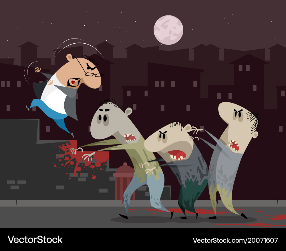 Man running away from zombie vector image