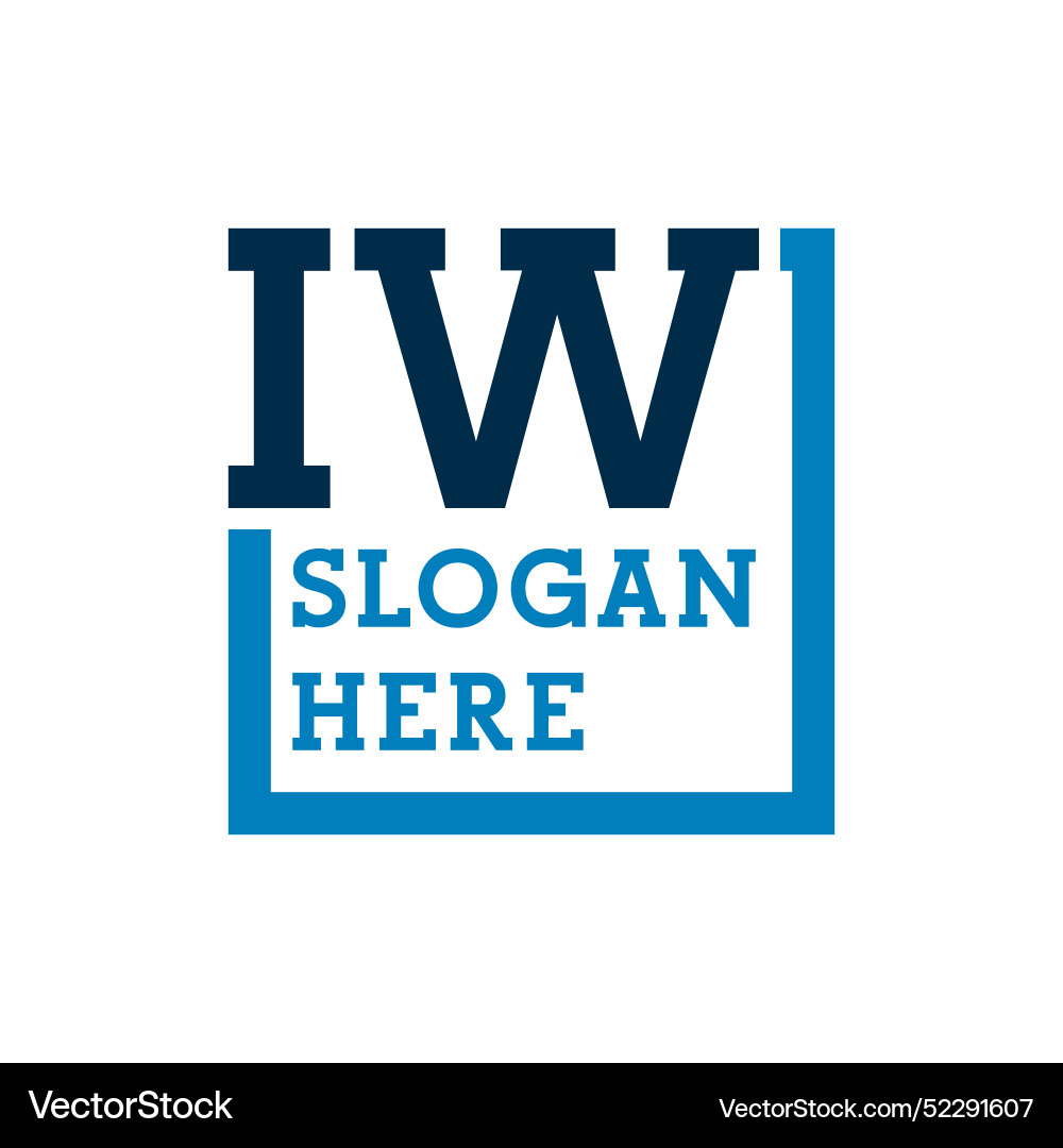 Minimal initials logo letters i and w iw initial Vector Image