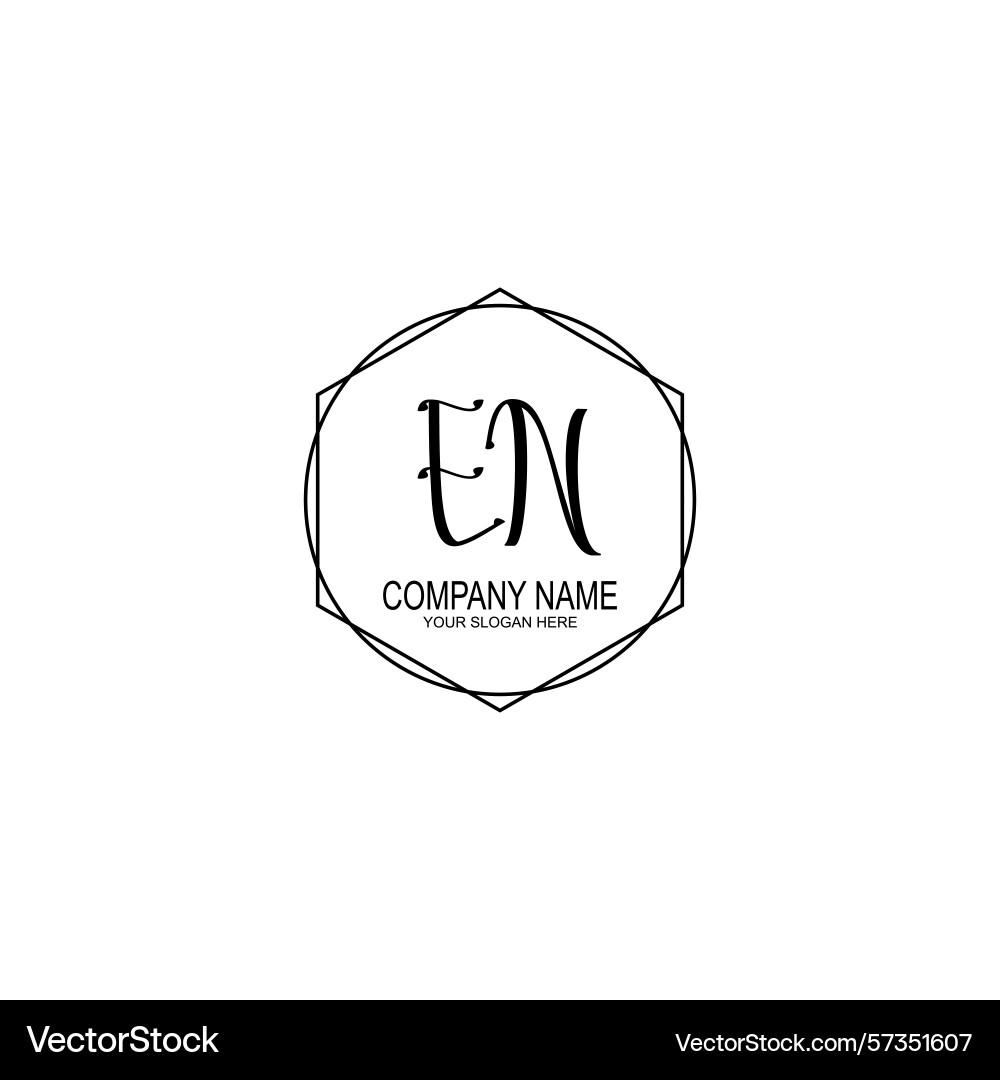 Minimalist handwritten en initial logos with soft Minimalist handwritten en initial logos with soft Vector Image