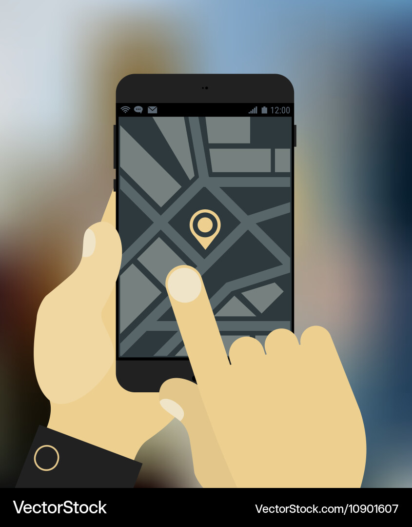 Navigation app mockup vector image