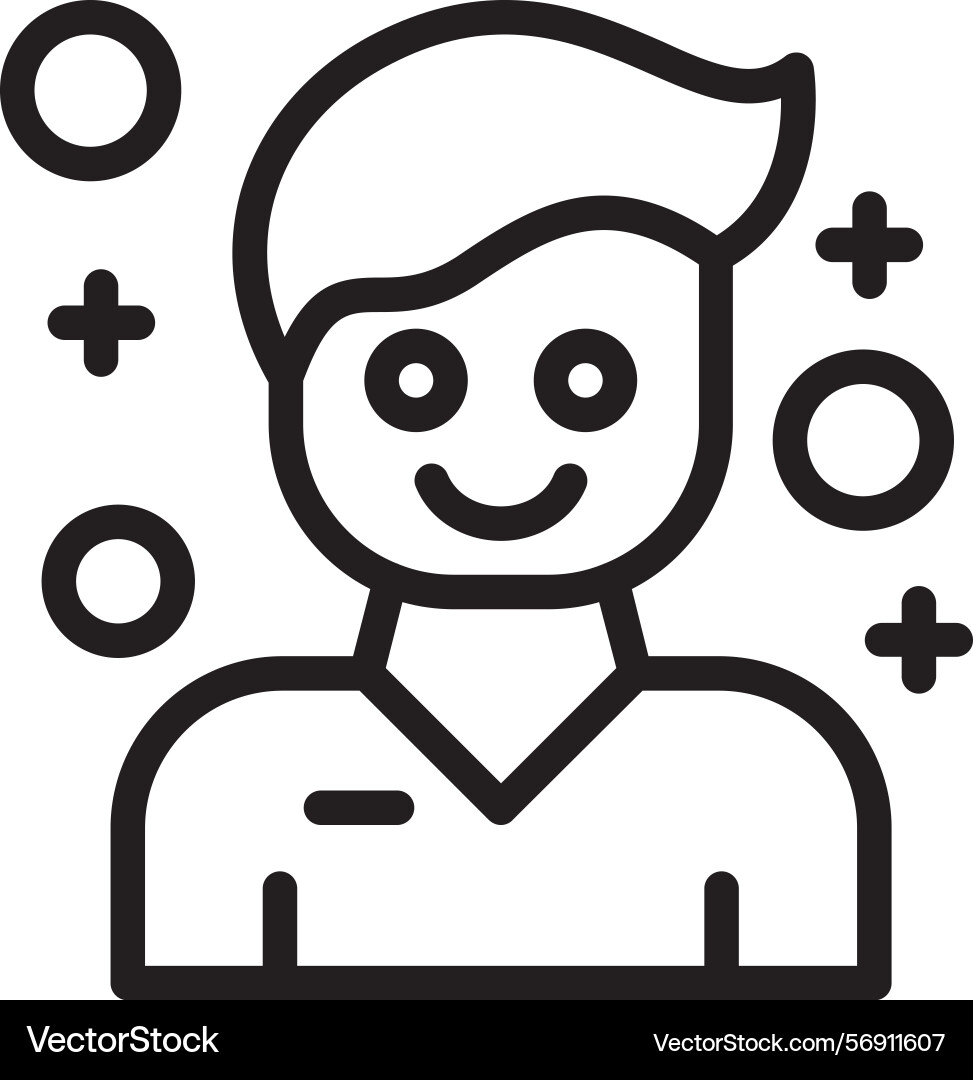 Optimism linear style icon design vector image