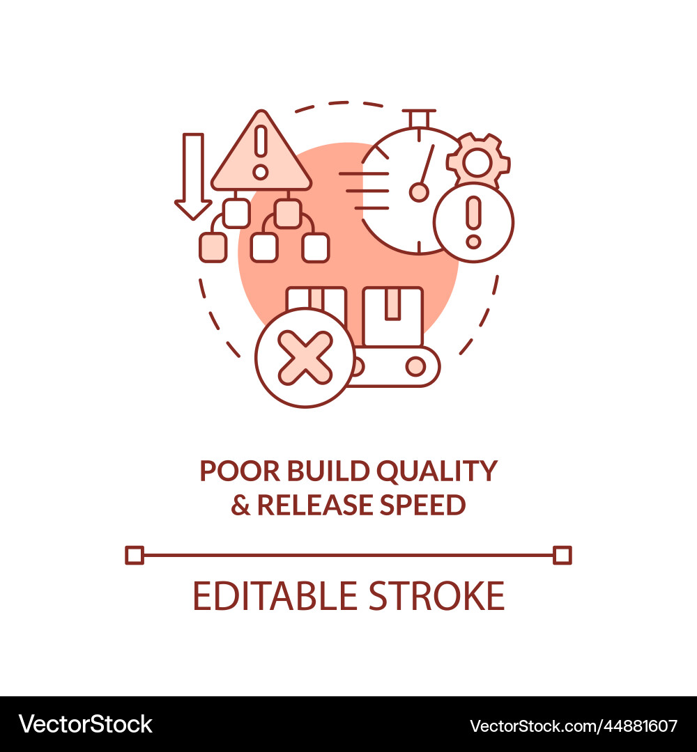 Poor build quality and output speed red concept Poor build quality and output speed red concept vector image