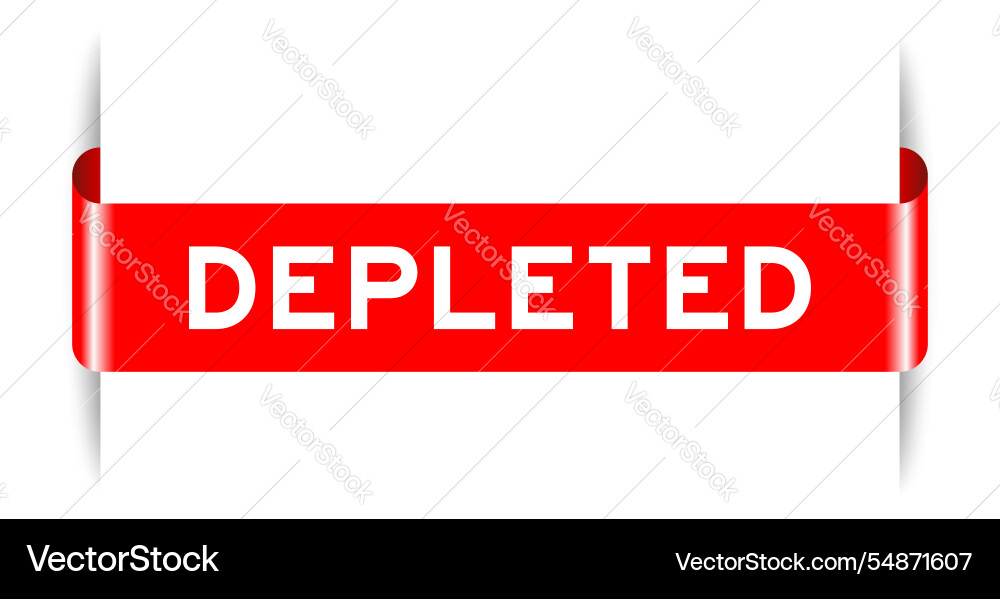Red color inserted label banner with word vector image