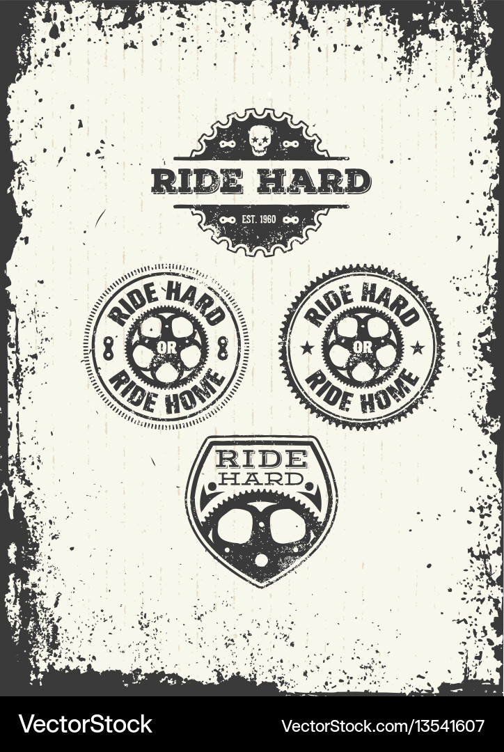 Ride hard or home creative bike Ride hard or home creative bike vector image