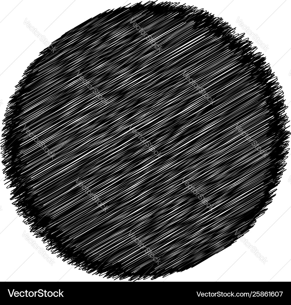 Scribble sketch circle sketchy circular shape vector image