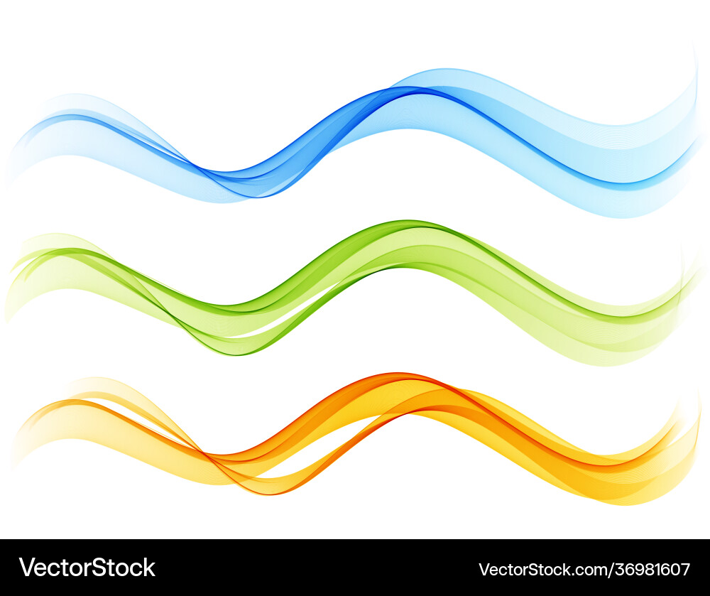 Set color abstract wave design element vector image