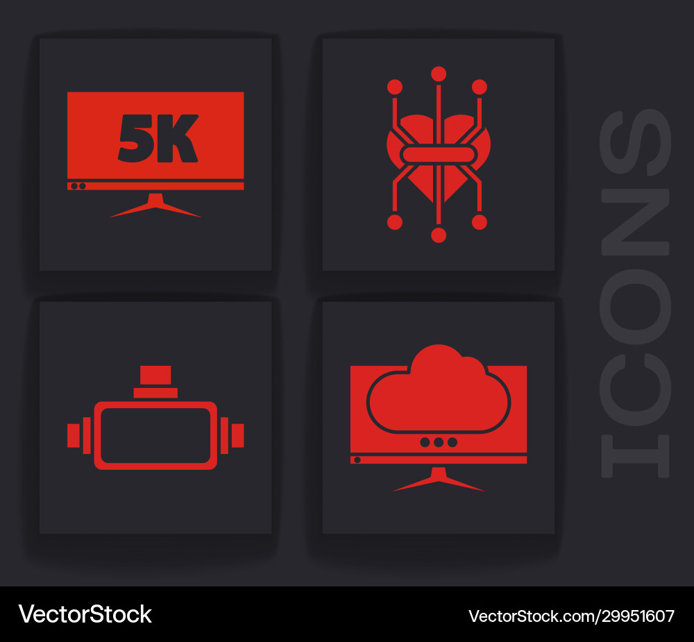 Set computer monitor screen display Set computer monitor screen display vector image