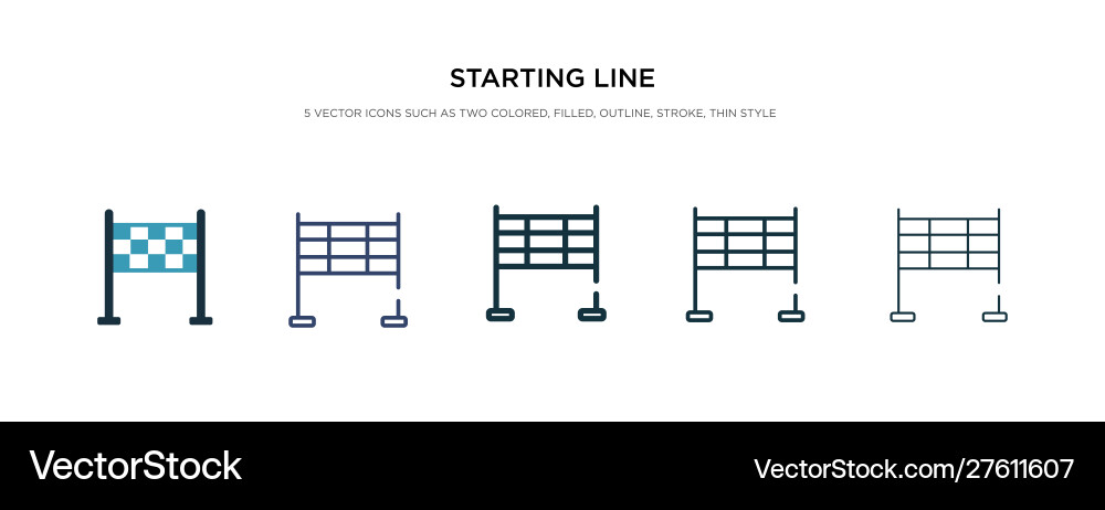 Starting line icon in different style two Starting line icon in different style two vector image