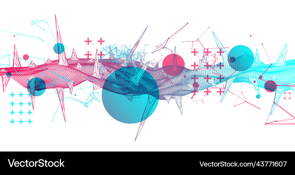 Wireframe science background with plexus effect Wireframe science background with plexus effect vector image