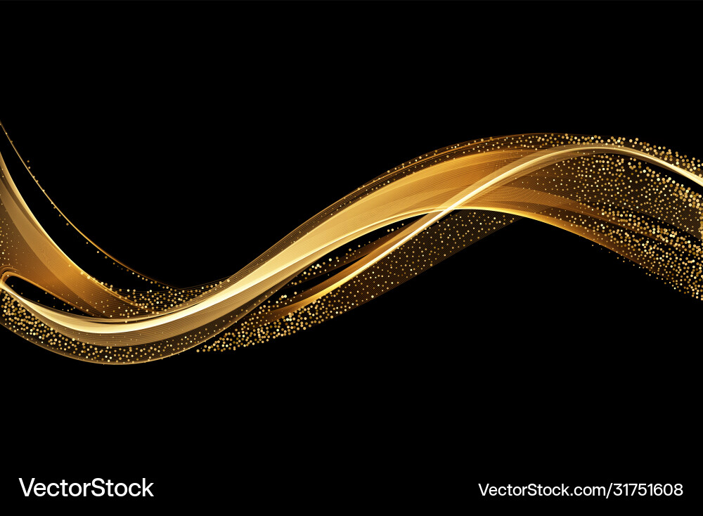 Abstract shiny color gold wave design element Abstract shiny color gold wave design element vector image