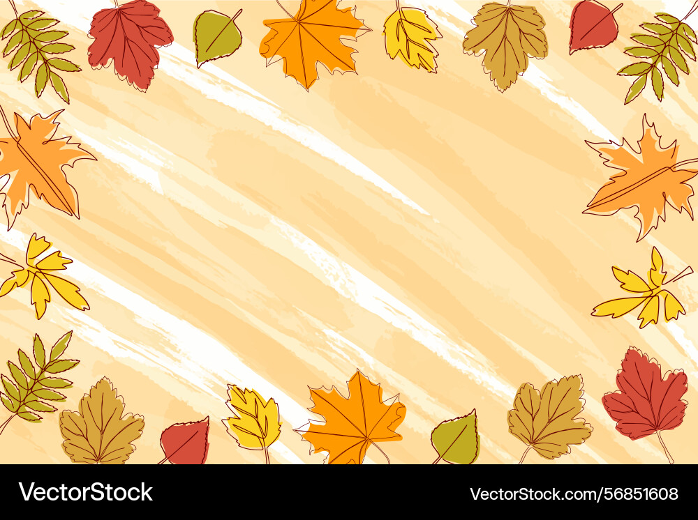 Autumn frame with leaves of different trees Autumn frame with leaves of different trees vector image