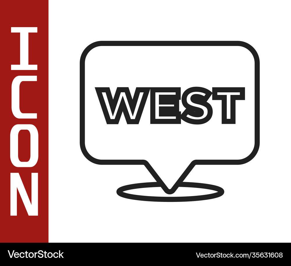 Black line pointer to wild west icon isolated Black line pointer to wild west icon isolated vector image