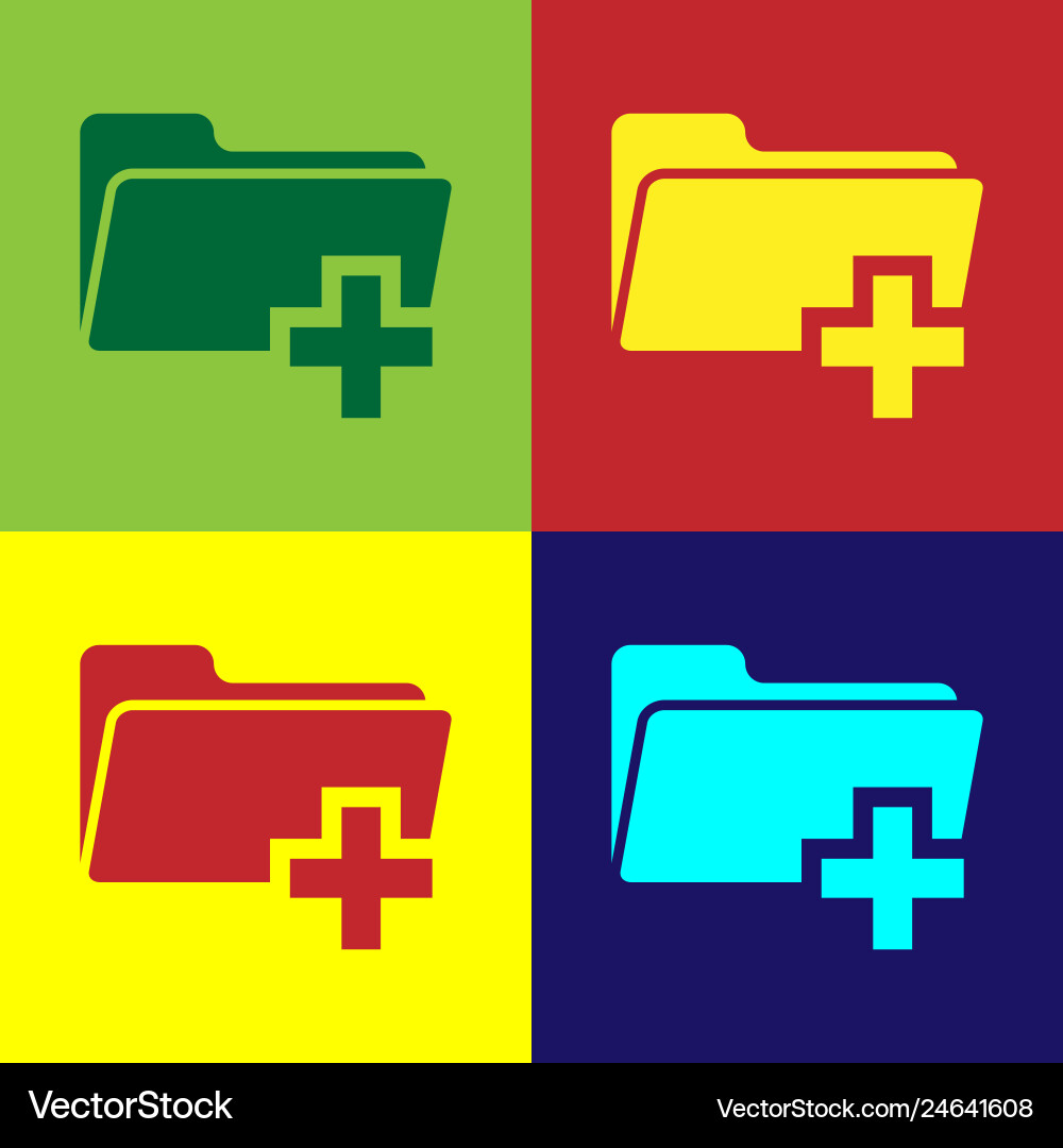 Color add new folder icon isolated on Color add new folder icon isolated on vector image