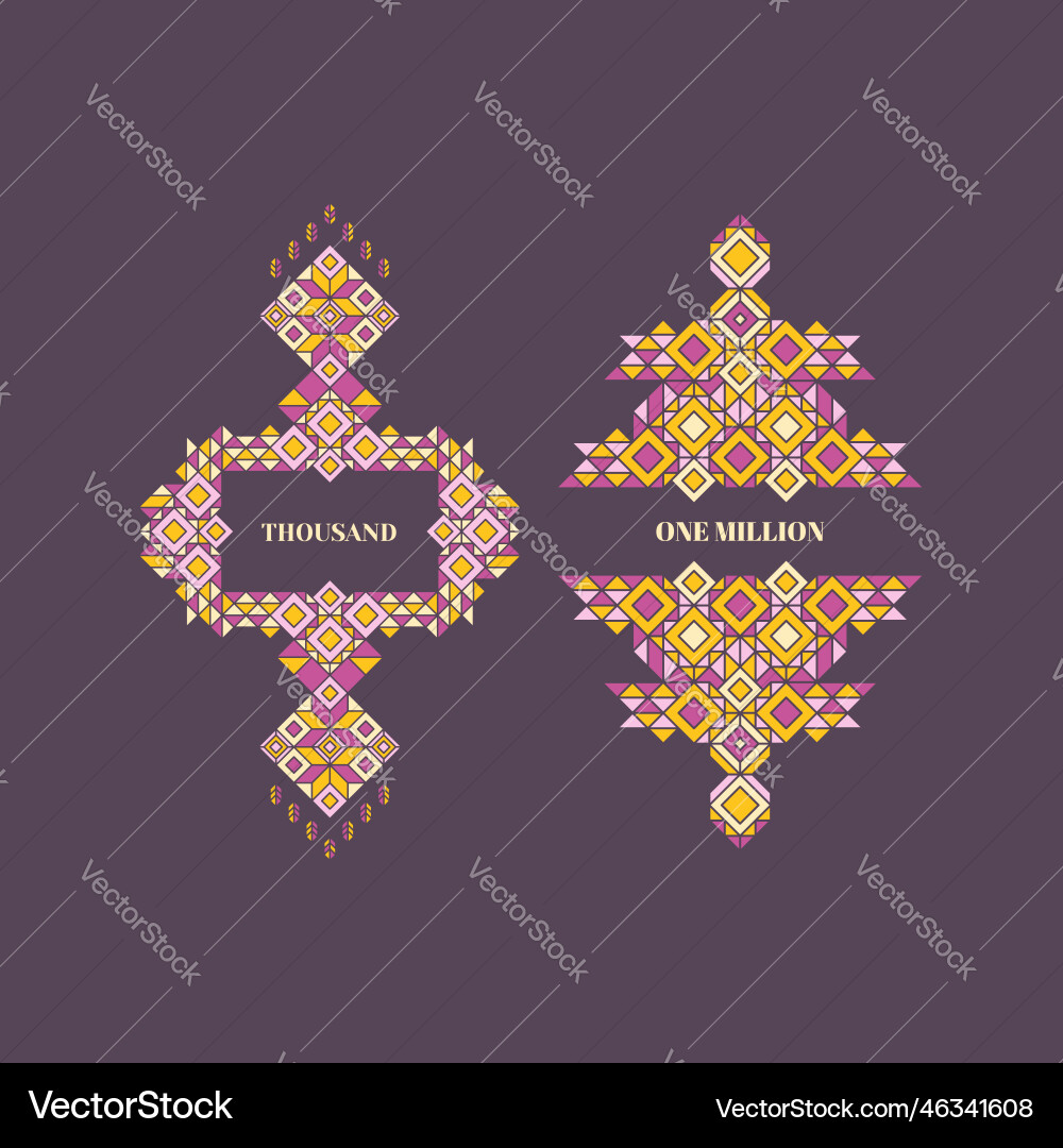 Decorative design element in retro style line art Decorative design element in retro style line art vector image